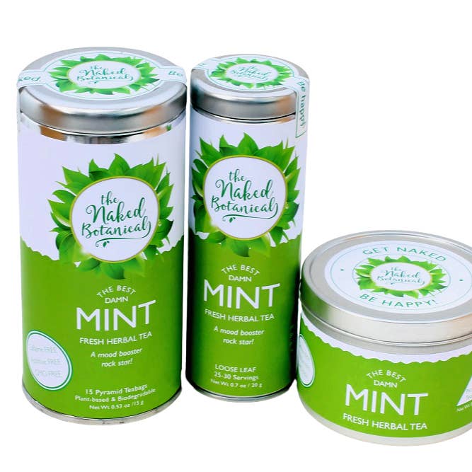 Best Damn Mint Herbal Tea - Sample 5 Teabag Tins for wholesale by The Naked Botanical