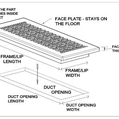 Registers and Hardware Hub Inc. - Vente Article de chauffage, ventilation et climatisation - Grille de retour d'air 8 po x 20 po, ouverture de conduit | Fonte d'aluminium massif