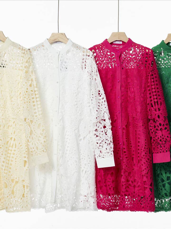 ADDCONFDT INC - Wholesale Dress - Women's - Women Retro long sleeve A-line Boho Lace Dress-ALSD029