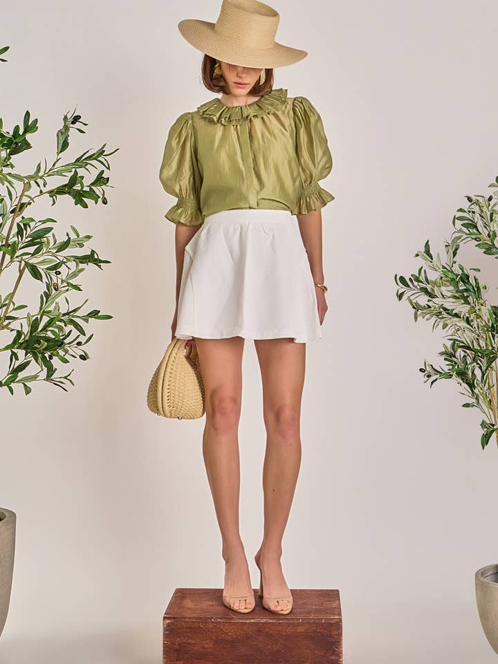 Blouse à manches courtes à volants pour la vente par English Factory