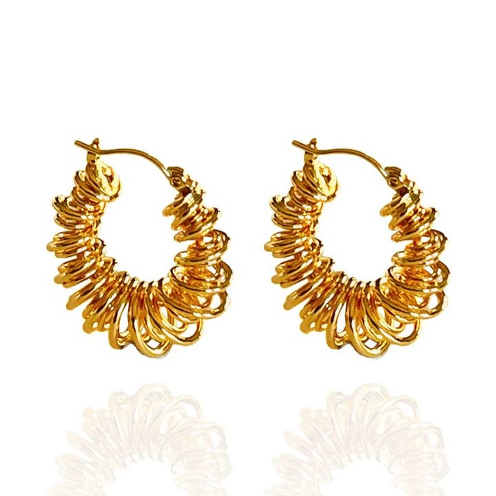 The Golden Coil Hoops - Modern Essential Gold Earrings for wholesale by Hudson and Birch