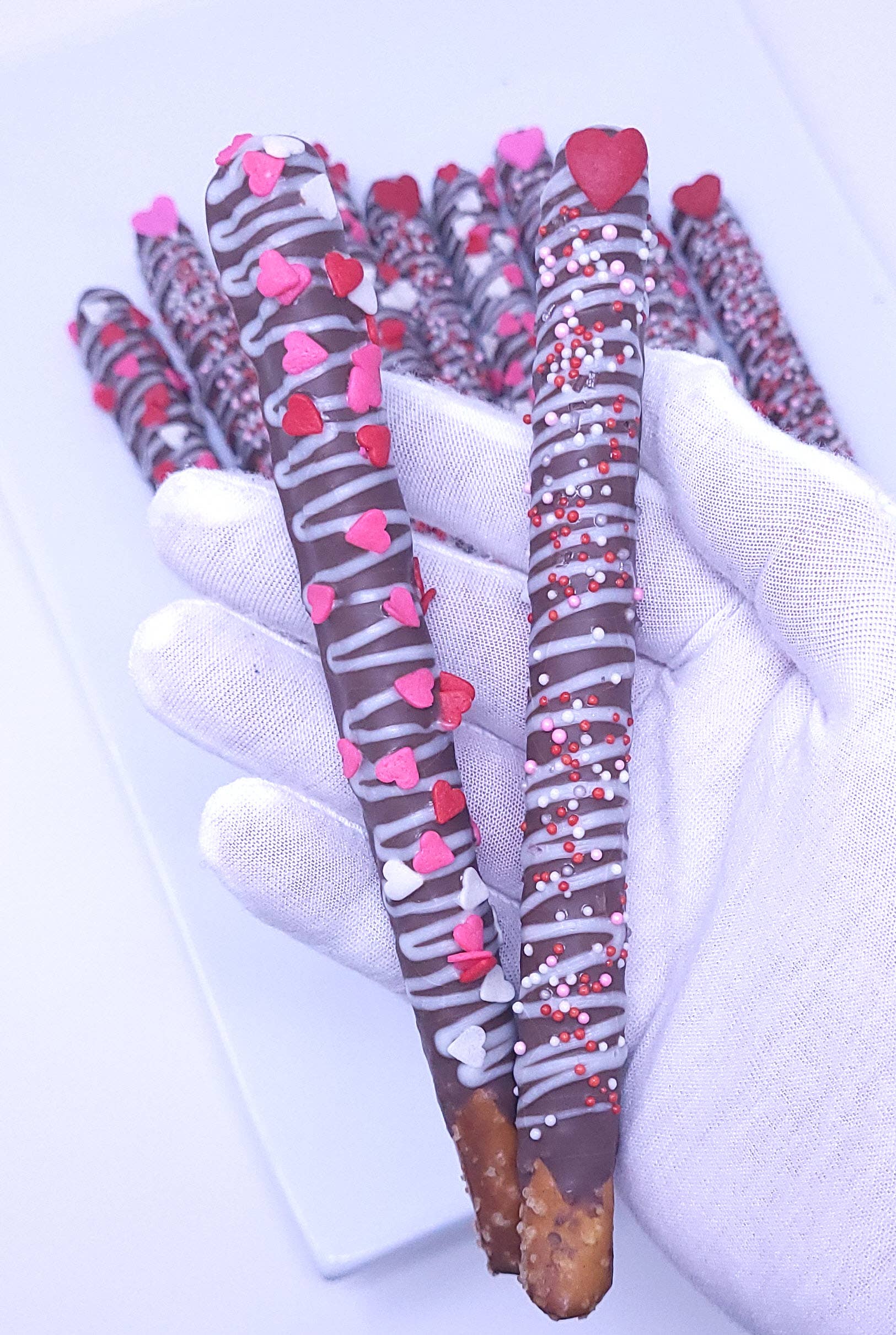 Wild Angel Treats, LLC - Wholesale Chocolate Covered Sweets - Chocolate Dipped Pretzel Rods - Valentine's Day1