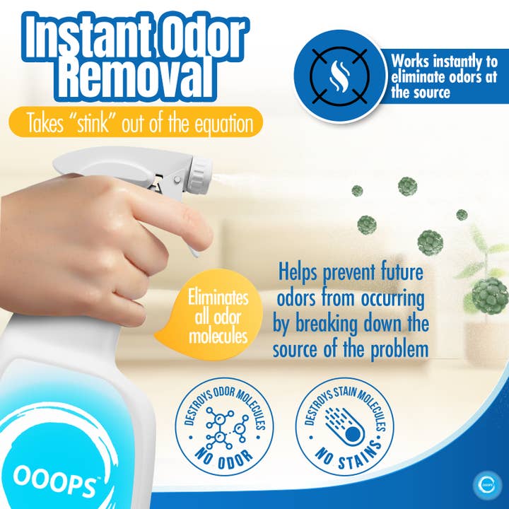 OOOPS™ Brand - Wholesale Pet Deodorizing Spray - OOOPS Pet Odor & Stain Eliminator - Enzyme Pet Odor Eliminat