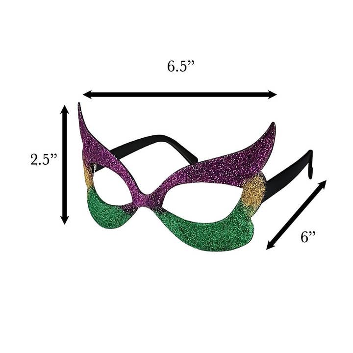 Blinkee.com, LLC - Wholesale Costume - Unisex - Sparkling Glitter Eyeglasses Mask for Mardi Gras New Orleans