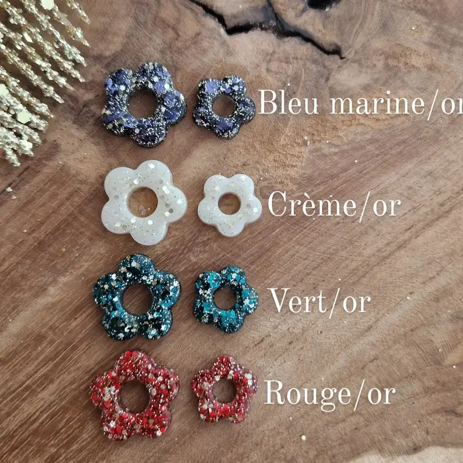 Les Noeuds de Maman - Vente Pince à cheveux – femme - Fleurs pour créole SEULES (sans créoles) couleurs au choix9