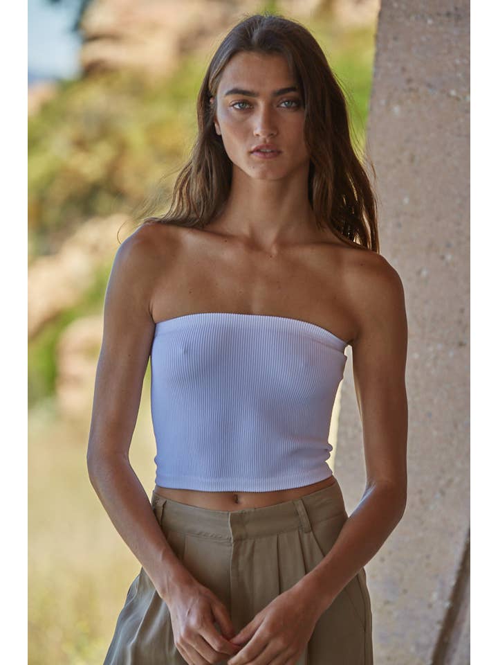 By Together - Wholesale Bustier - Women's - S1169N | Seamless Ribbed Tube Top