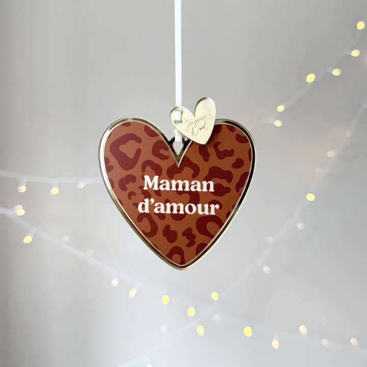 Print Your Love - Wholesale Christmas Decoration - Leopard print heart Christmas bauble6