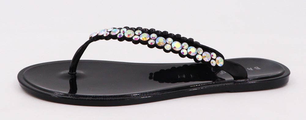 Mars Sky Shoes Wholesale - Wholesale Flip Flops - Women's - Bamboo RADIUM-01 Women Rhinestone Thong Jelly Flat Sandals0