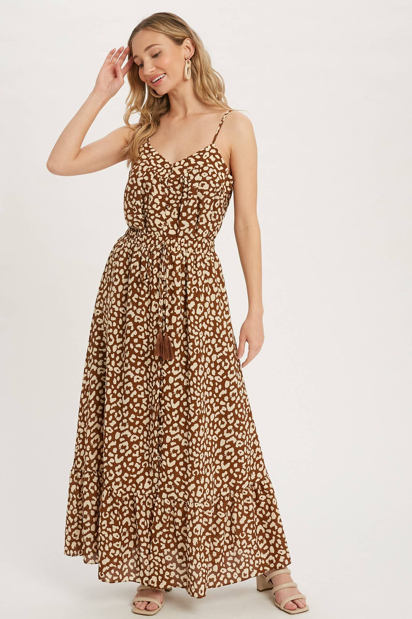 Bluivy – Top interior – Mulher por atacado – BOTÃO PARA CIMA LEOPARDO CAMI15