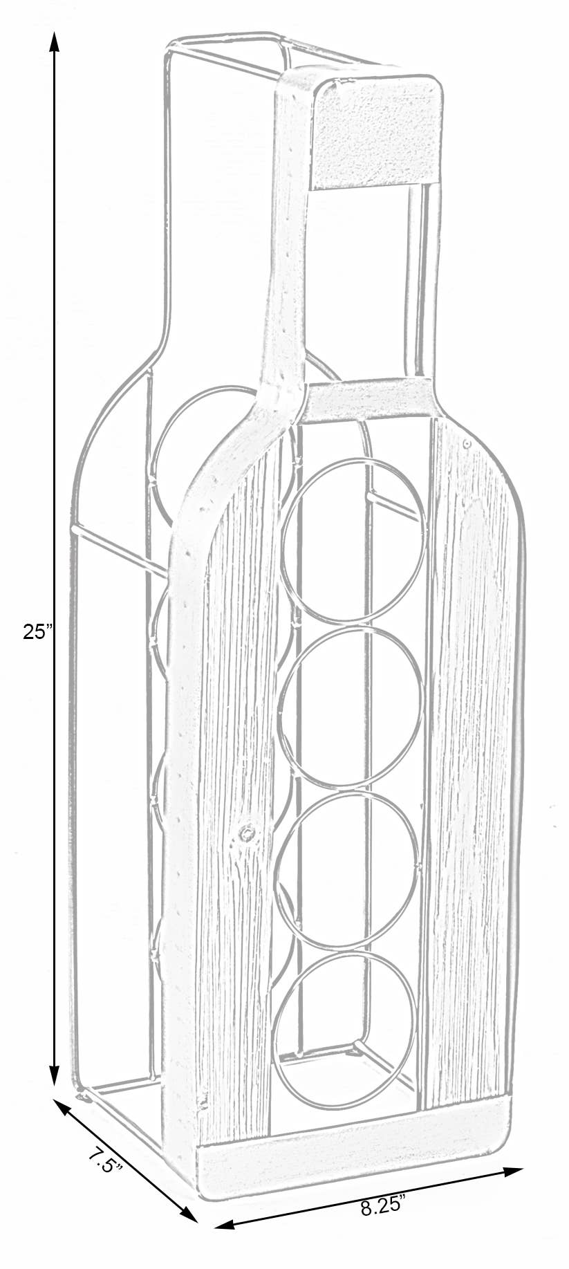 Quickway Imports – wholesale Bottle rack/holder – Bottle Shaped Freestanding 4 Wine Bottle Holder5