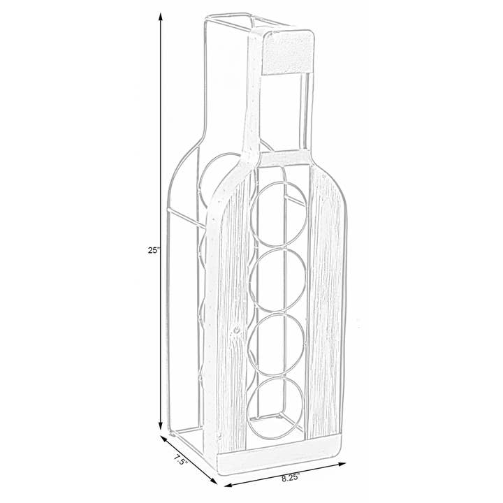 Quickway Imports – wholesale Bottle rack/holder – Bottle Shaped Freestanding 4 Wine Bottle Holder5