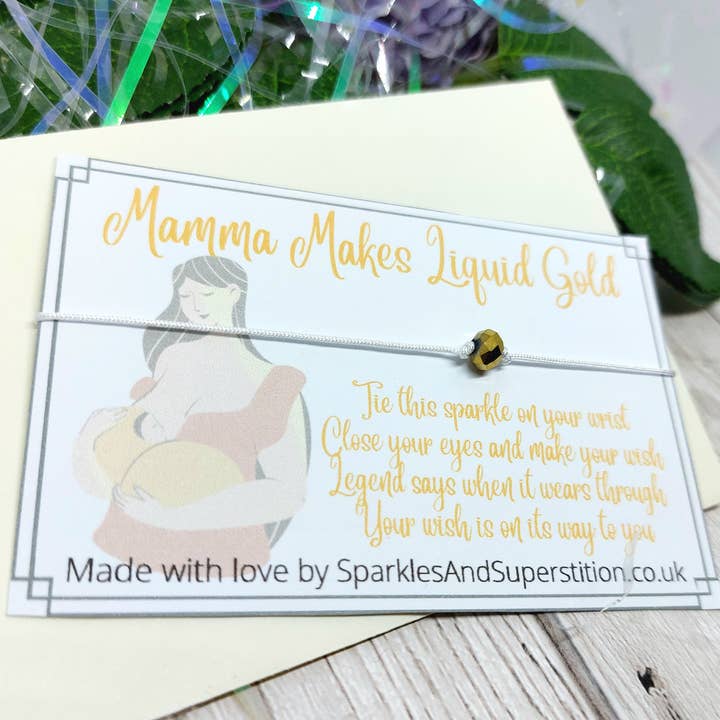 Sparkles and Superstition – wholesale Charm/dangle bracelet – Breastfeeding Liquid Gold Wish Bracelet1