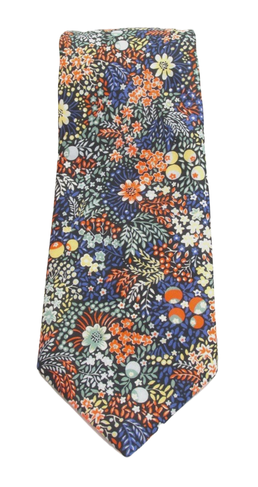 Cecil Jones – wholesale Necktie – Men’s – Elderberry Cotton Tie Made with Liberty Fabric1