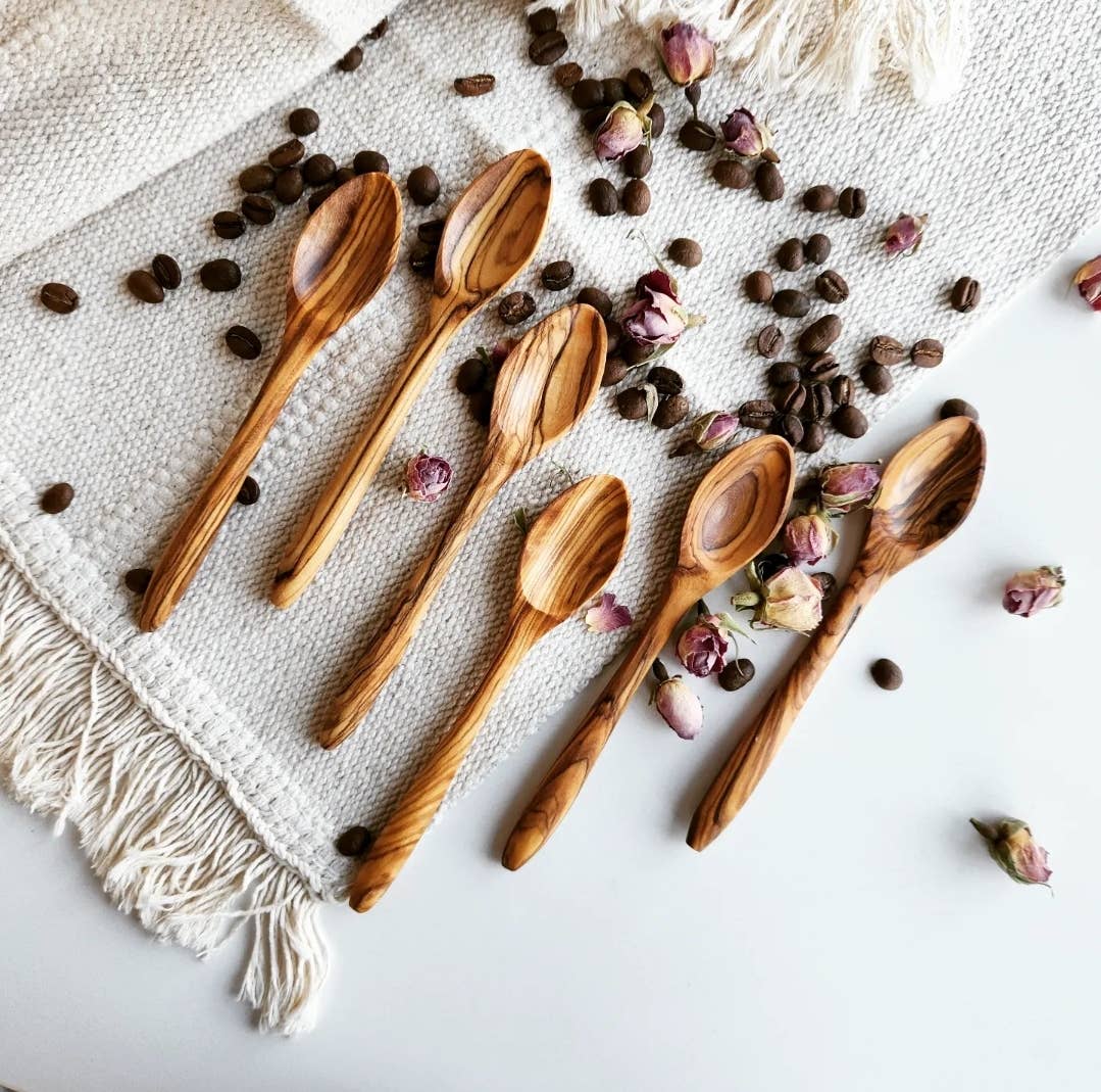 Dyari - Wholesale Table Spoon (Cutlery) - Olive Wood Mini Spoons 5 3/4 inches1