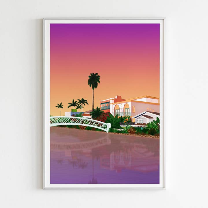 Plakat Canal Los Angeles von Venedig mit Sonnenuntergang für den Großhandel von Endless Summer Posters