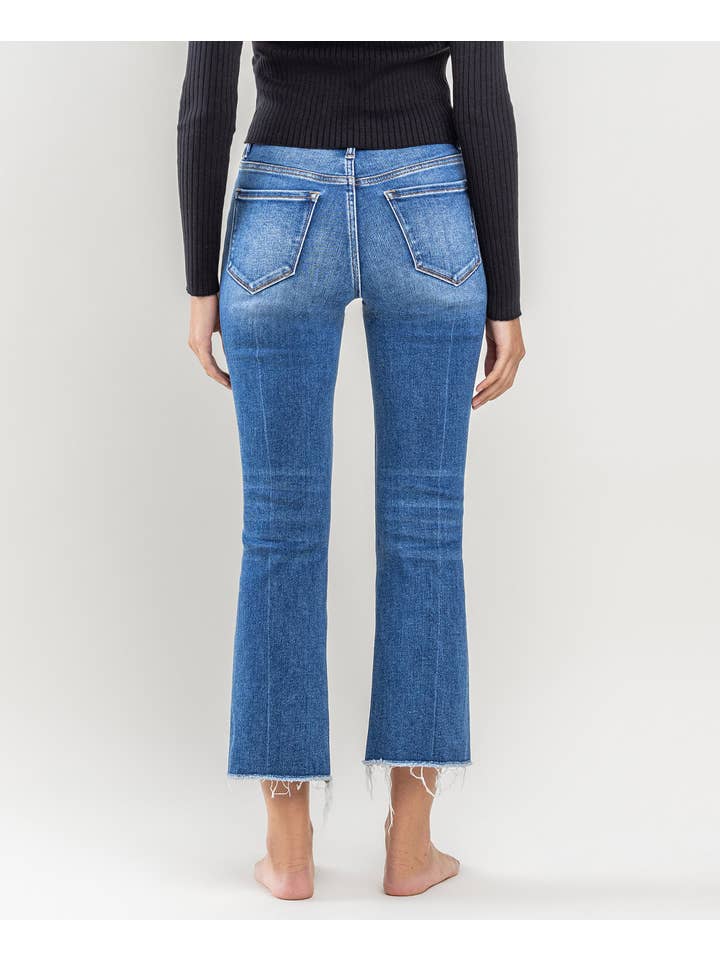 ENCOURAGEANT JEAN KICK FLARE À TAILLE HAUTE ET OURLET RAYÉ T5910 en vente sur Faire