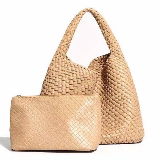 PEACH ACCESSORIES - Wholesale Top Handle Bag - Women's - Weave Two in One Handbags B1683