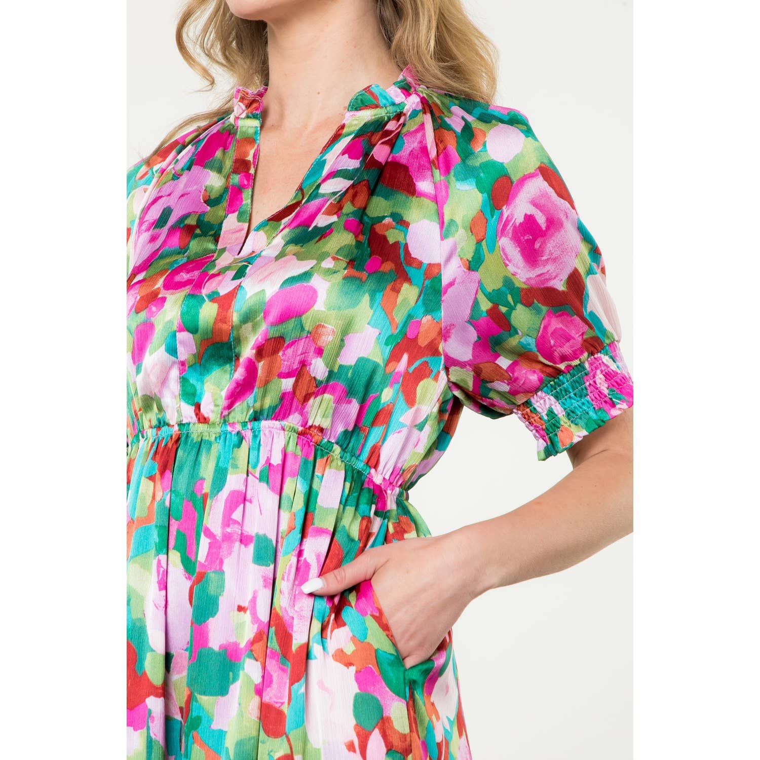 LILA Kortärmad flerfärgad klänning för wholesale på Faire3