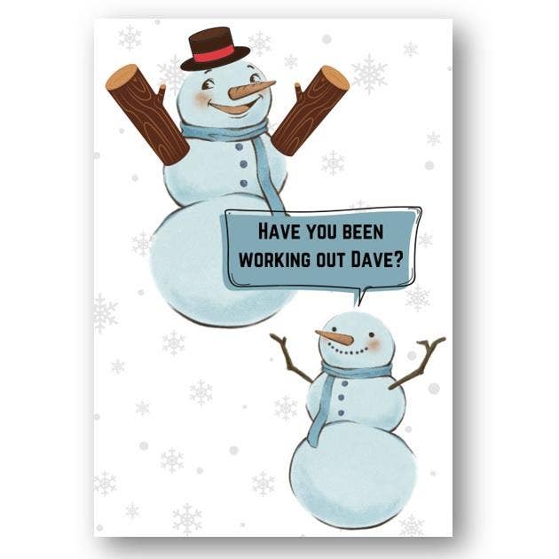Second Ave Gift Company – wholesale Christmas card – Second Ave Funny Joke Snowman Gym Christmas Card