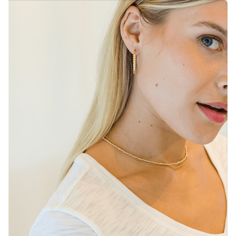 erin gray - Wholesale Beaded/Pearl Necklace - 2mm 14k Gold Filled Waterproof Necklace2