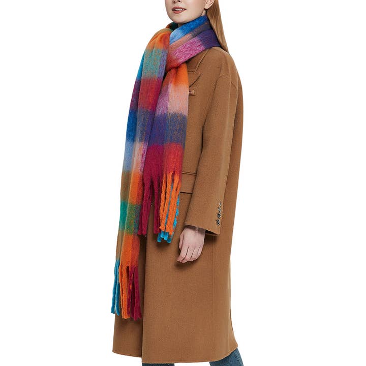 ACCITY - Wholesale Scarf - Women's - PLAID PATTERN FRINGE TRIM WINTER SCARF_CWASC269161