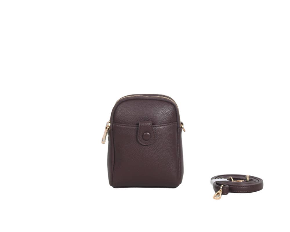 DARK BROWN SHOULDER BAG FOR MOBILE PHONE for wholesale on Faire0