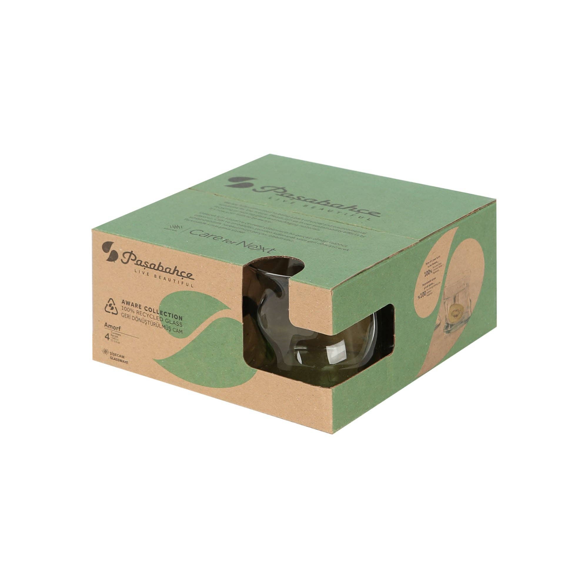 Rinkit Ltd - Wholesale Drinking Glass/Cup - 340ml Aware Amorf Recycled Glass Tumbler4