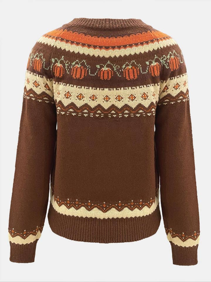 Rosa Clothing - Wholesale Knit Sweater - Women's - Western Vintage Halloween Pumpkin Sweater7