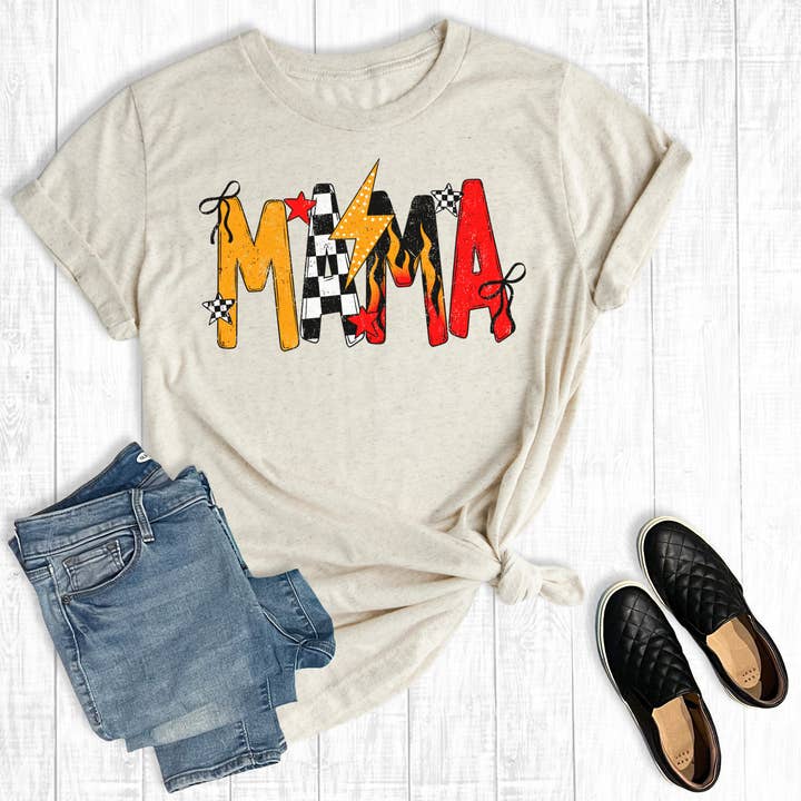 Camiseta Gráfica de Mamá a Cuadros Ardientes para venta al por mayor de The Way Down South