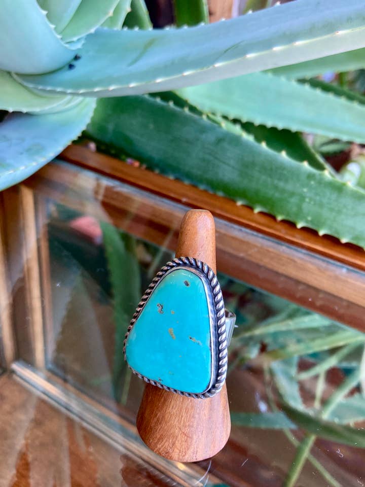 Large Native American Navajo Turquoise Ring for wholesale by Rainbow Trading Post