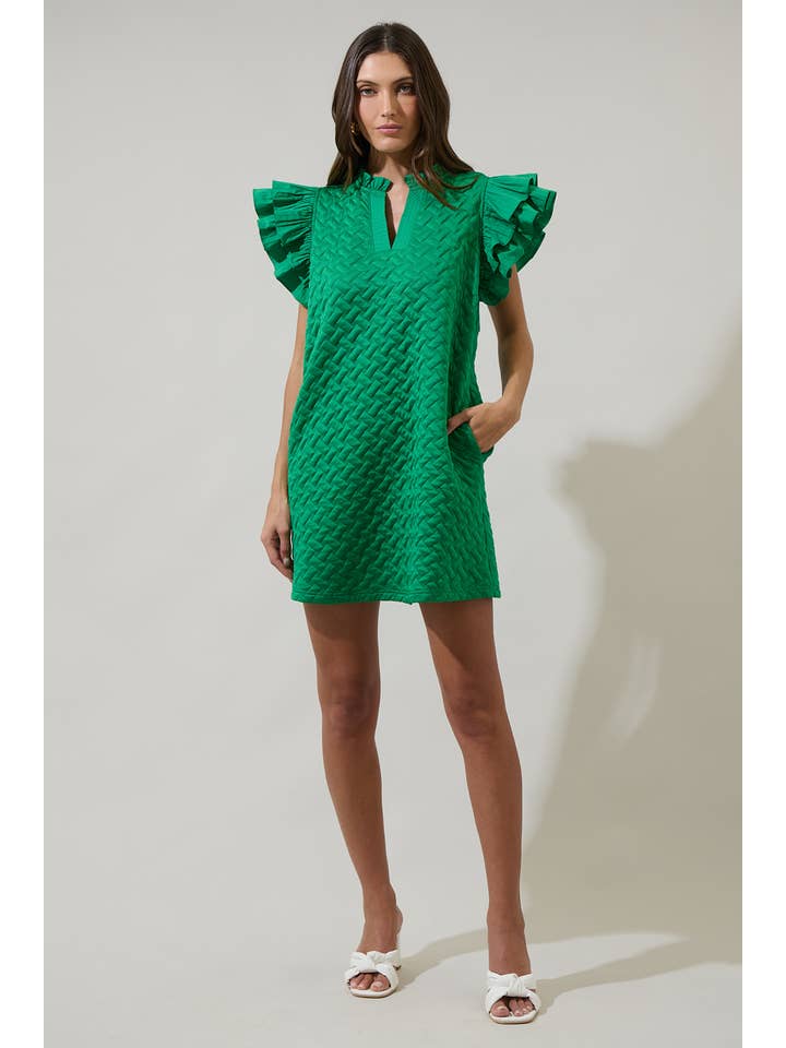 Sugarlips - Wholesale Dress - Women's - Yulia Quilted Adalee Ruffle Mini Dress