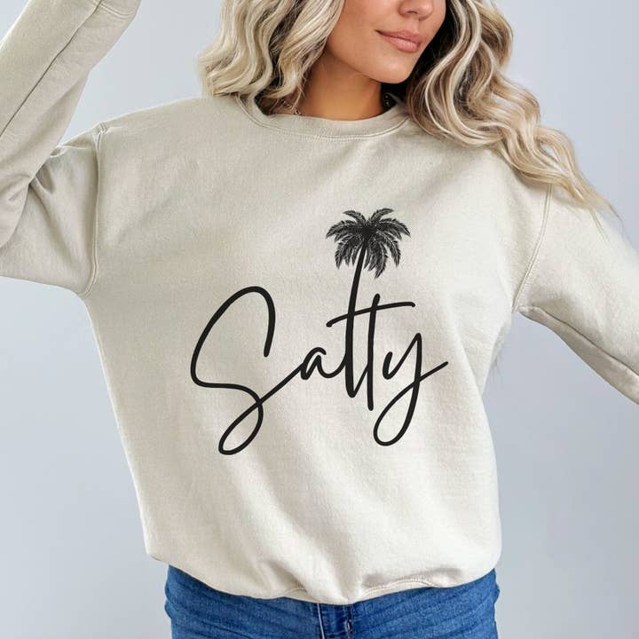 Trendznmore - Modern Graphic Apparel - Wholesale Graphic Sweatshirt - Women's - Salty Beach Crewneck Sweatshirt1