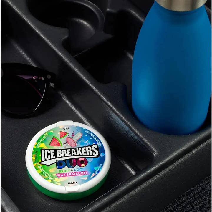 Echo Sales Canada - Wholesale Mints - ICE BREAKERS Duo Fruit Plus Cool Watermelon Sugar Free Breath Mints Tins, 1.3 oz (8 Count)
