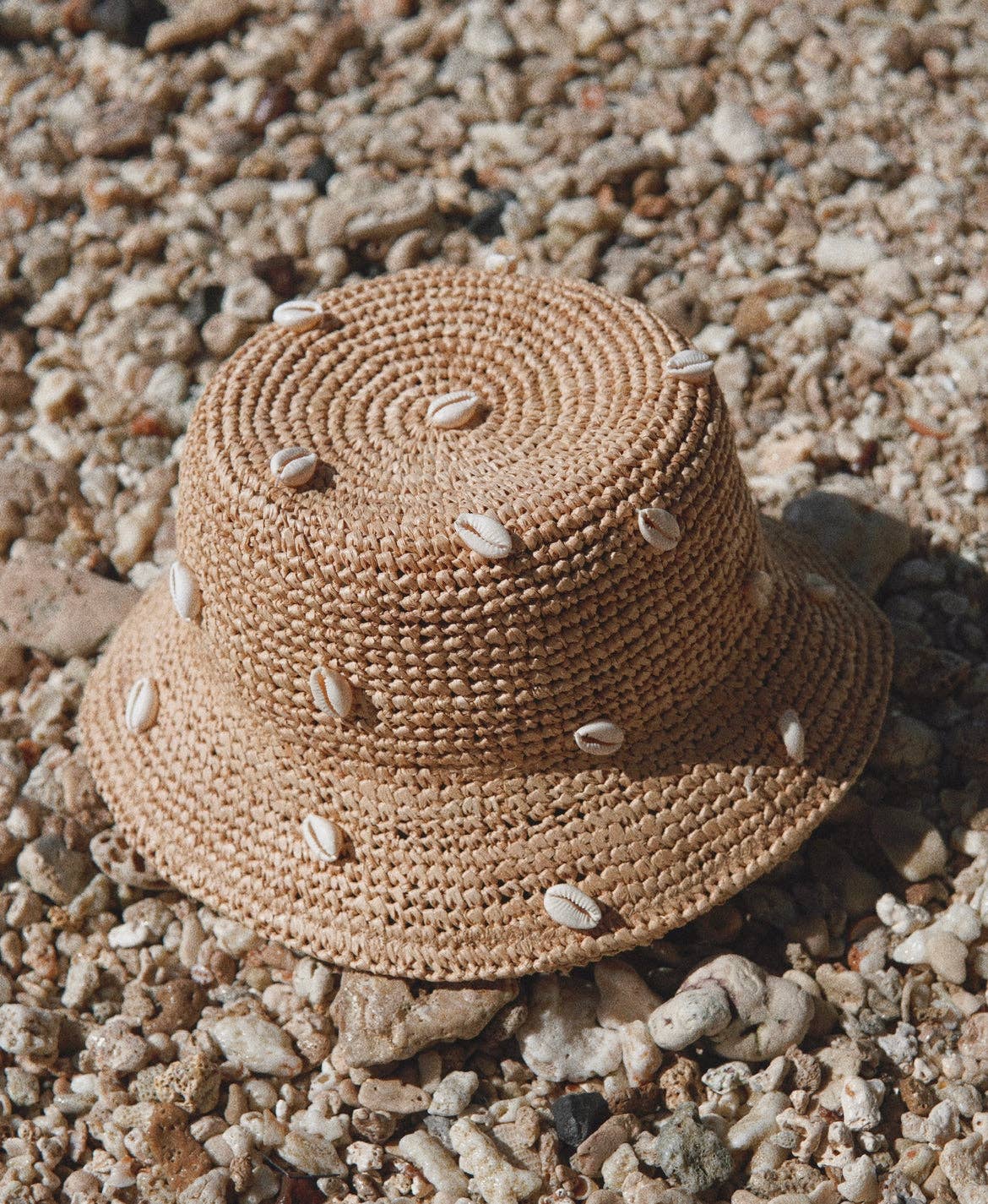 Augustine Hat Co. - Wholesale Bucket Hat - Women's - Puka Dot- Cowry Shell Raffia Bucket Hat1