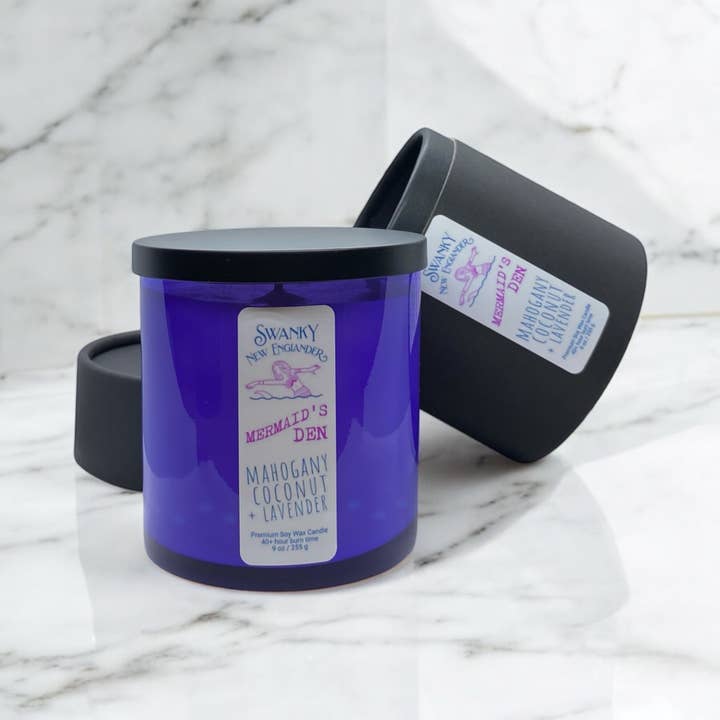 Swanky New Englander - Wholesale Jar/Filled Candle - Mermaid's Den | Sea Glass Candle1
