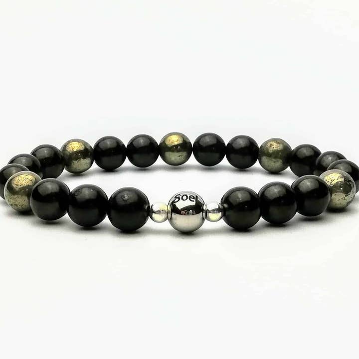 Shungite and Pyrite Beaded Bracelet for wholesale by SoeL Beads