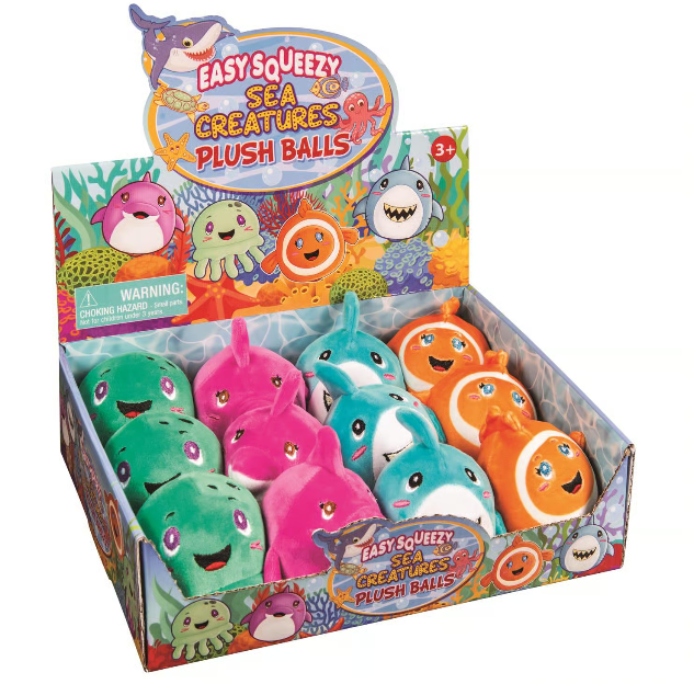 Master Toys & Novelties Inc. - Wholesale Squishy Toy - Kids & Baby - Master Toys Easy Squeezy Sea Creatures Plush Balls1