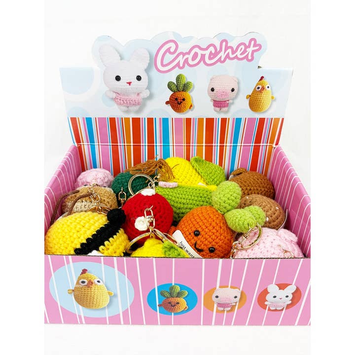 MIX COLOR Assorted Chrochet Animal Keychain for wholesale on Faire