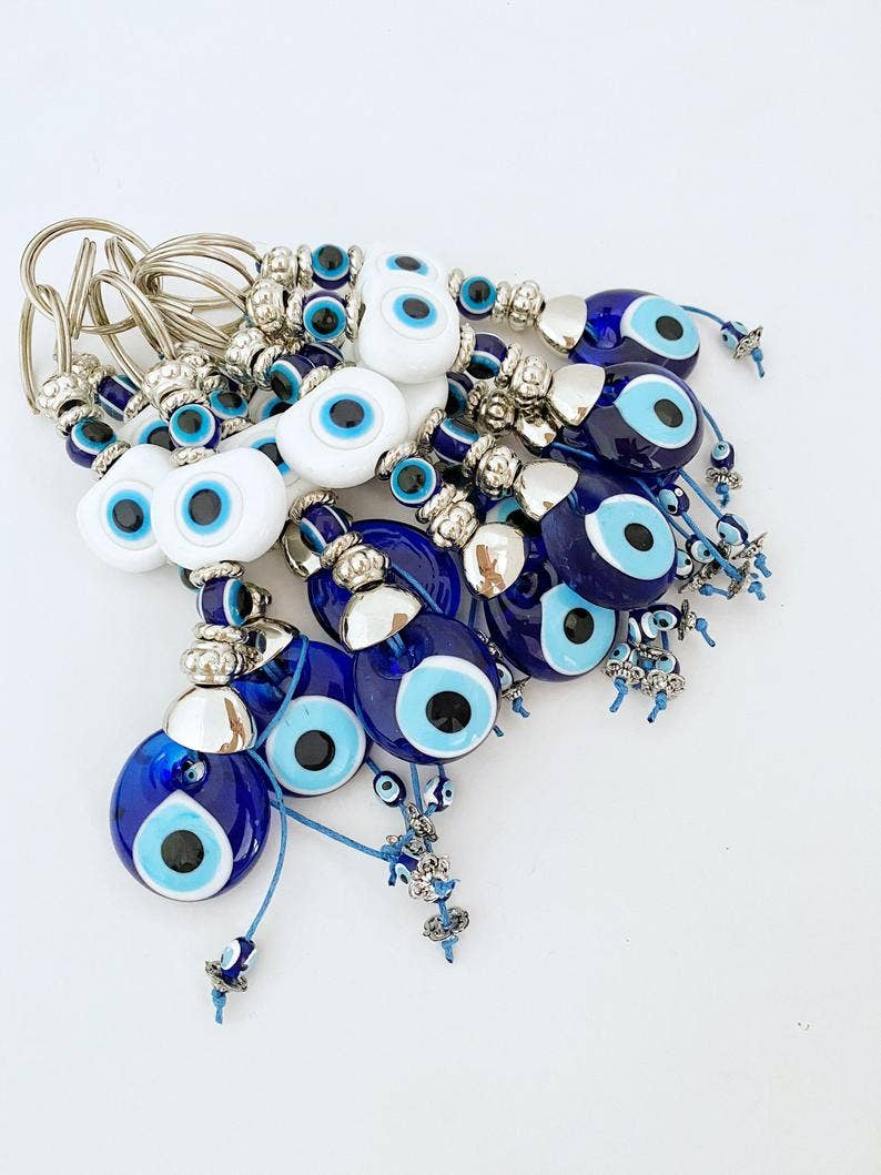 Evileyefavor - Wholesale Keychain - Women's - White Evil Eye Keychain, Blue Keychain, Evil Eye Bag Charm, Turkish Bead4