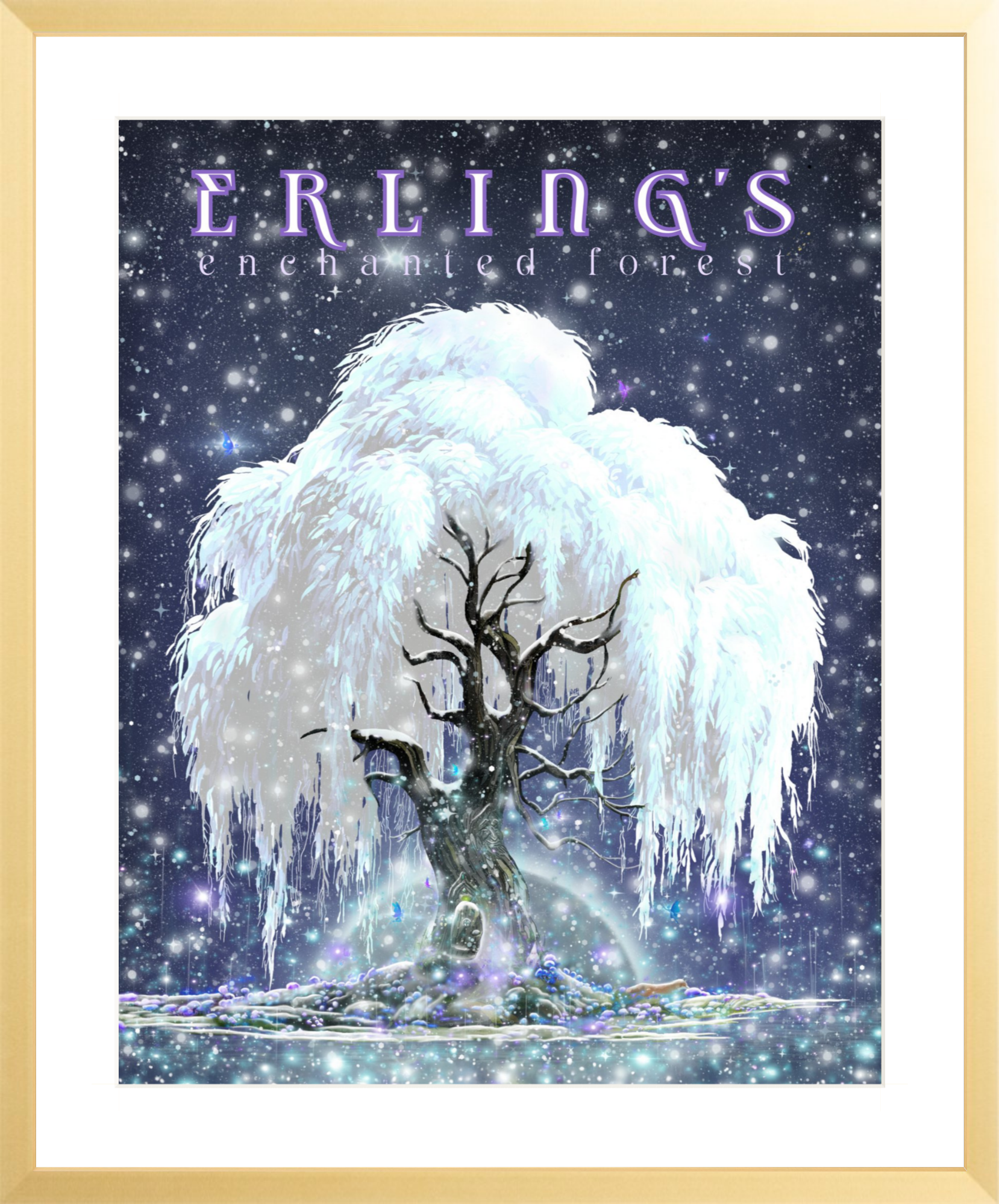 Erling's Enchanted Forest – Großhandel Wanddeko - Kind & Baby – Erlings verzauberter Wald - WINTER gerahmter Druck9