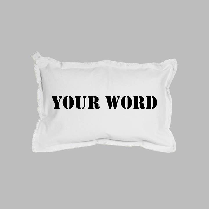 Rustic Marlin - Wholesale Lumbar Pillow - Personalized Your Word Stencil Lumbar Pillow