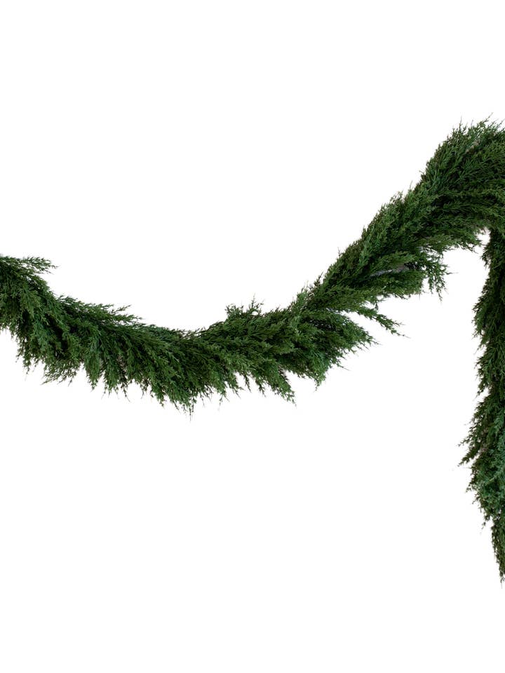 Cypress Faux Garland 9ft By. Luxe B Co. for wholesale by Luxe B Co