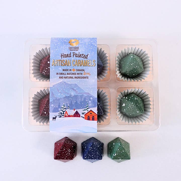 Succulent Chocolates & Sweets Inc - Wholesale Chocolate Box - Caramels - Box of 6 Winter Collection1
