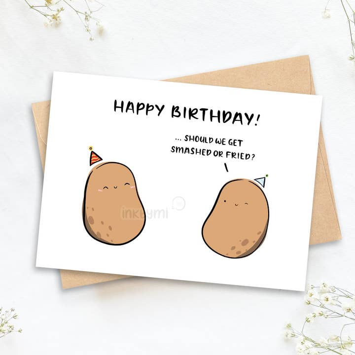 Carte d'anniversaire Should We Get Smashed or Fried pour la vente par inkbymi