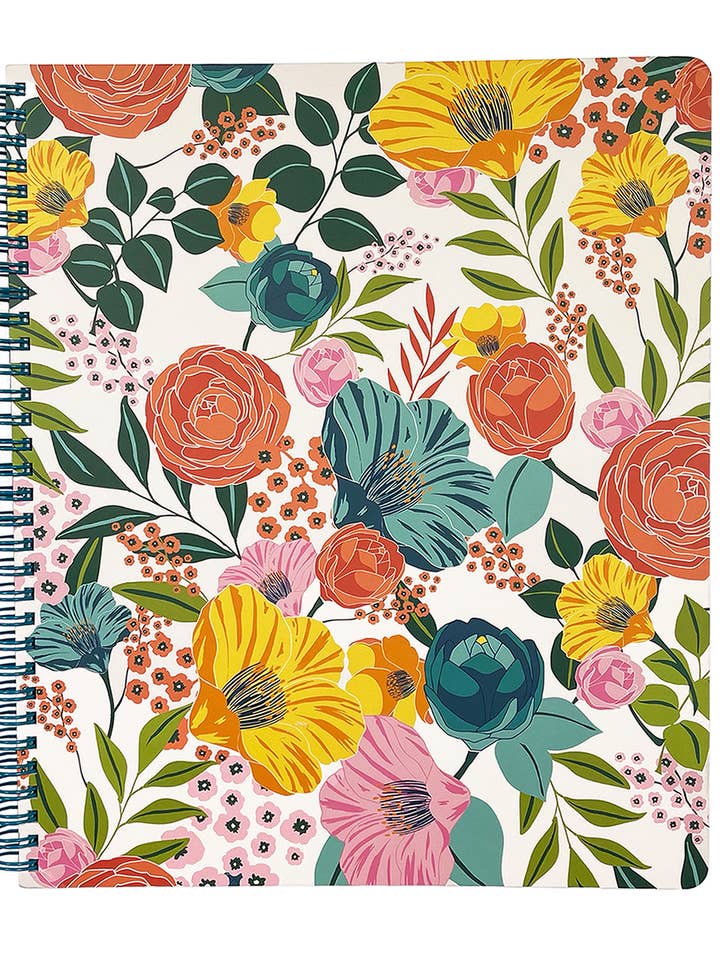 Large Notebook, Garden Blooms Cream for wholesale by Steel Mill and Co.