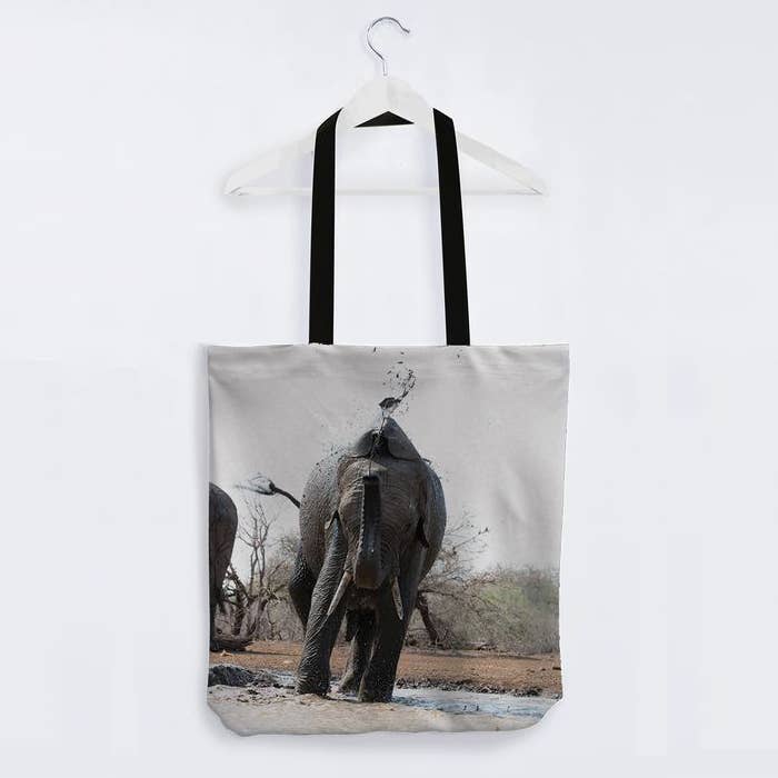 Elephant Bath Tote Bag for wholesale by Mac & Bean Designs