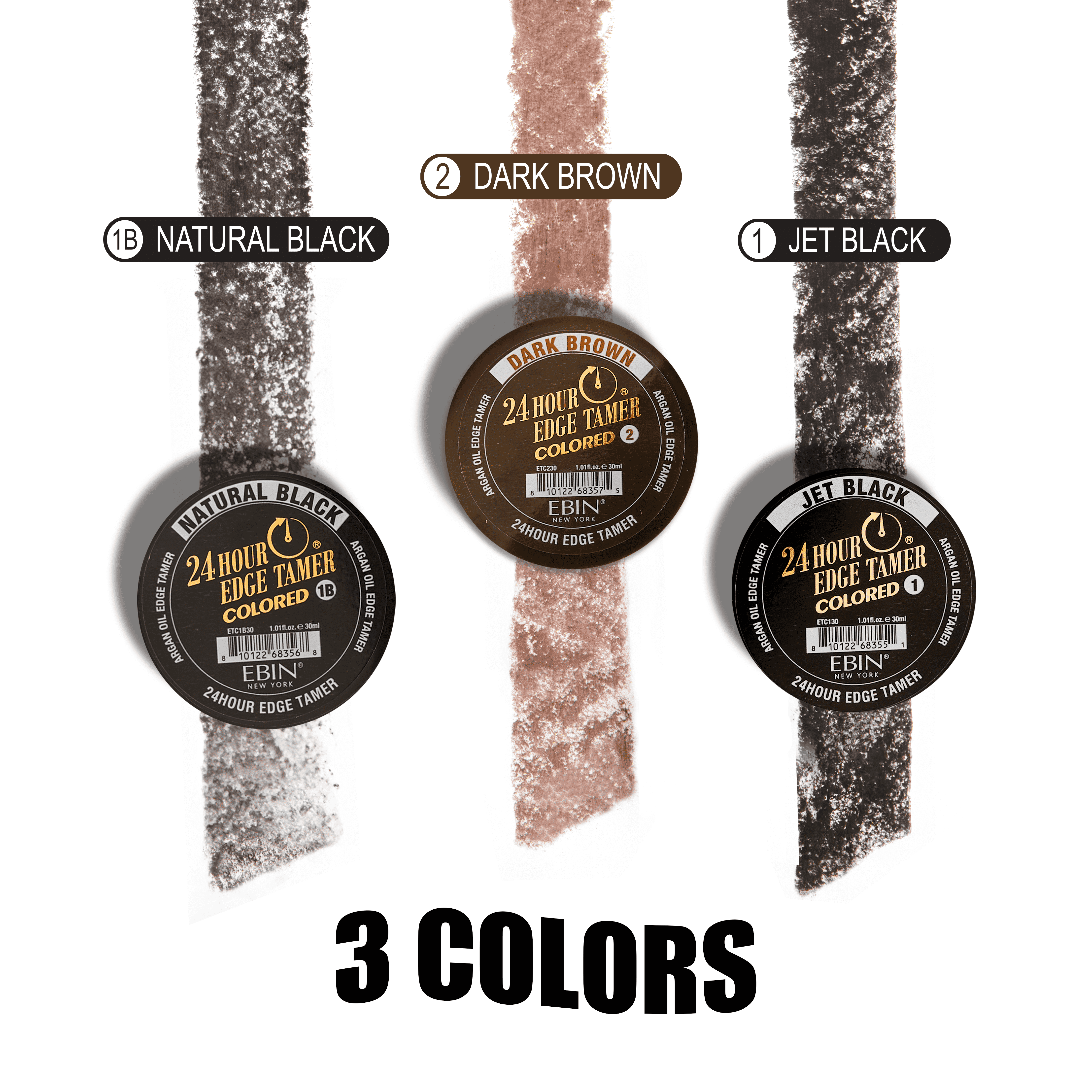 EBIN NEW YORK - Wholesale Hair Styling Gel/Mousse - 24 Hour Colored Edge Tamer - Natural Black6