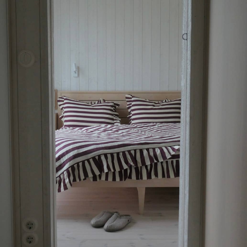 OMOM - Wholesale Bedding Set - Organic duvet cover set - Ruffled Striped in linen/cotton6