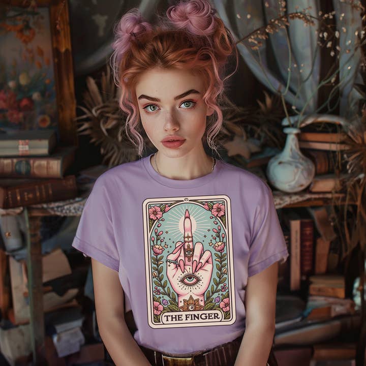 Lunastry - Wholesale Screen Printed T-Shirt - Women's - The Finger TShirt Apparel2