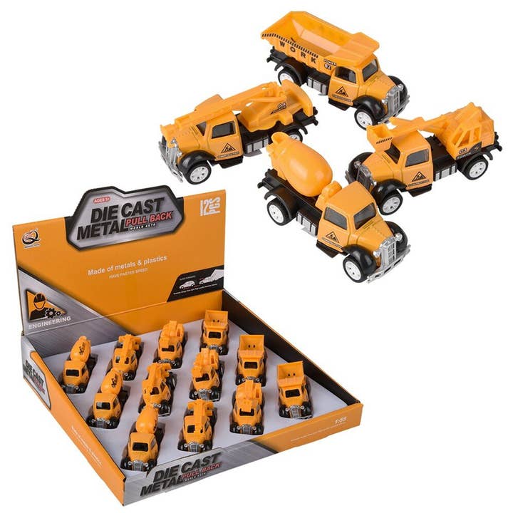 JSBlueRidge Toys - Wholesale Toy Car/Truck - Kids - Die Cast Pull Back Construction Vehicle Car Toy